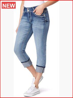 Insta Stretch Denim Mid-Rise Cropped Jeans for Women, 23.5" Inseam